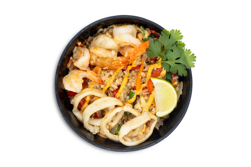 Тяхан унаги с морепродуктами