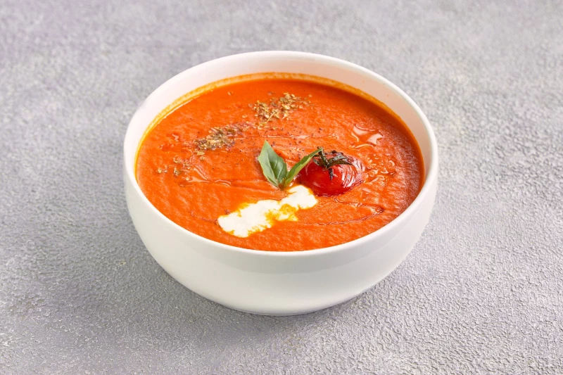 Суп томатный с креветками