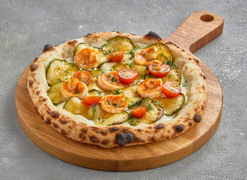 Пицца Креветки и цукини