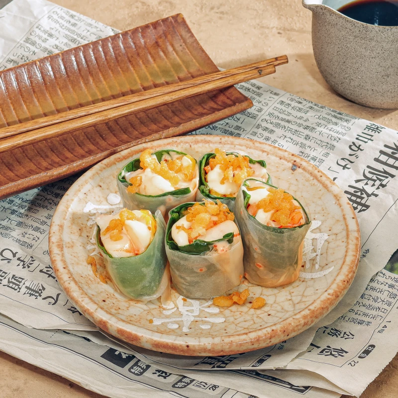 Фреш ролл с креветкой и шпинатом