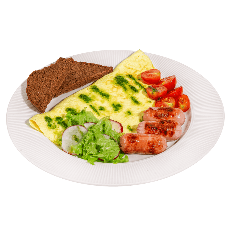 Омлет с сосисками 