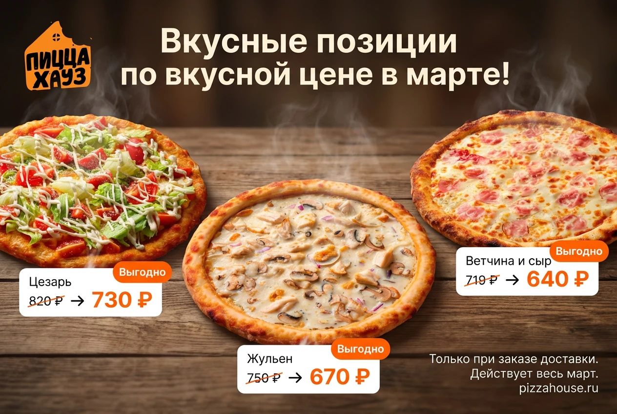Вкусные позиции по вкусной цене. Только при заказе доставки