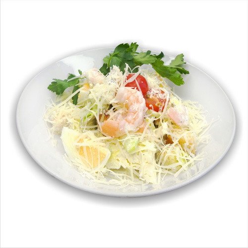 Салат Цезарь с креветками