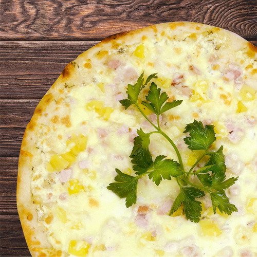 Пицца с курицей и ананасом 1+1