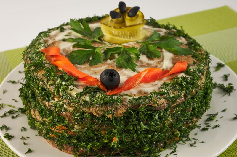 Печеночный торт из куриной печени