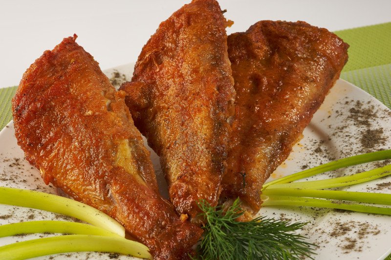 Окунь жареный 