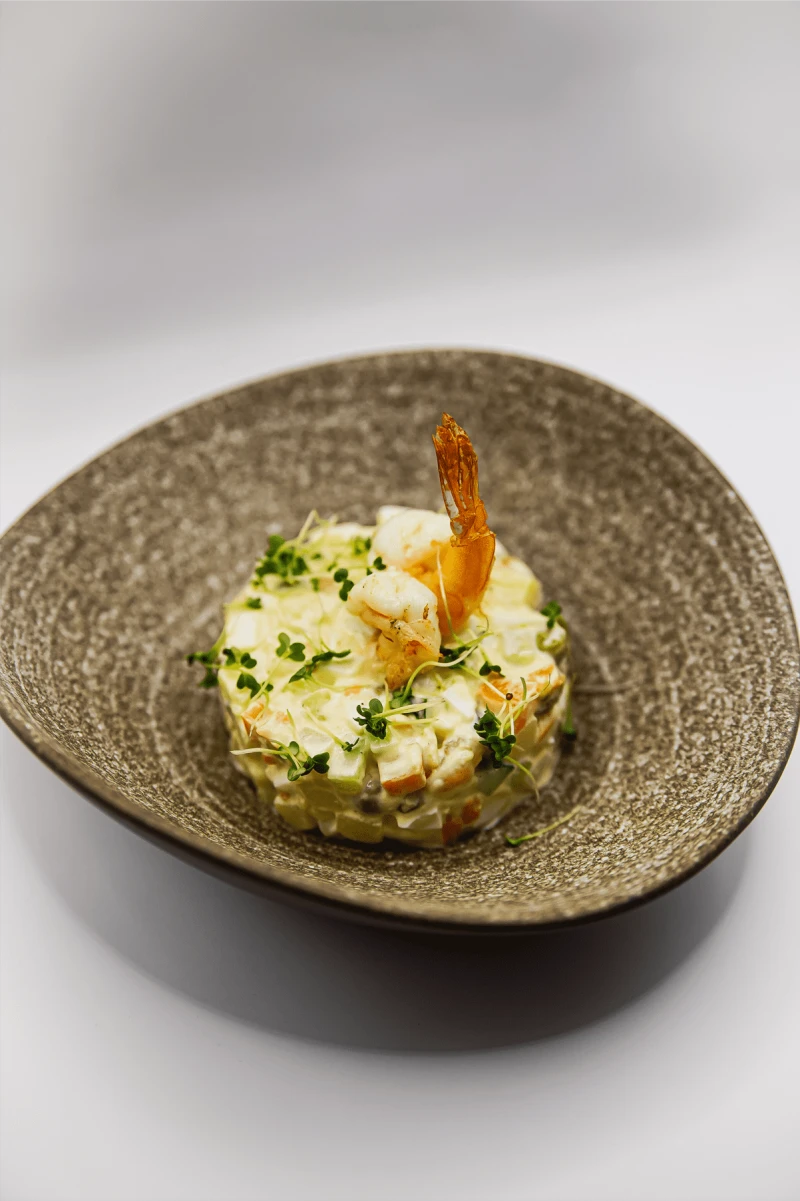 Оливье с креветкой 