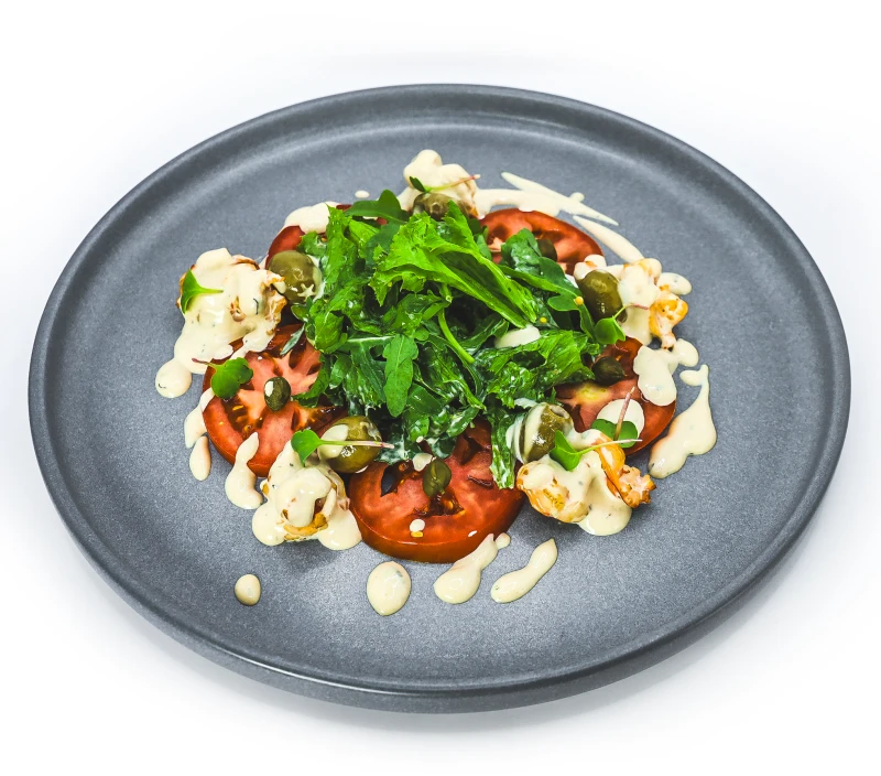 Томаты со сливочной креветкой