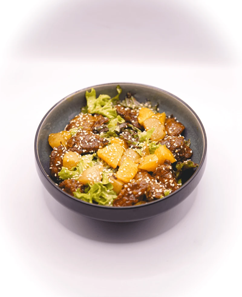 Теплый салат с печенью