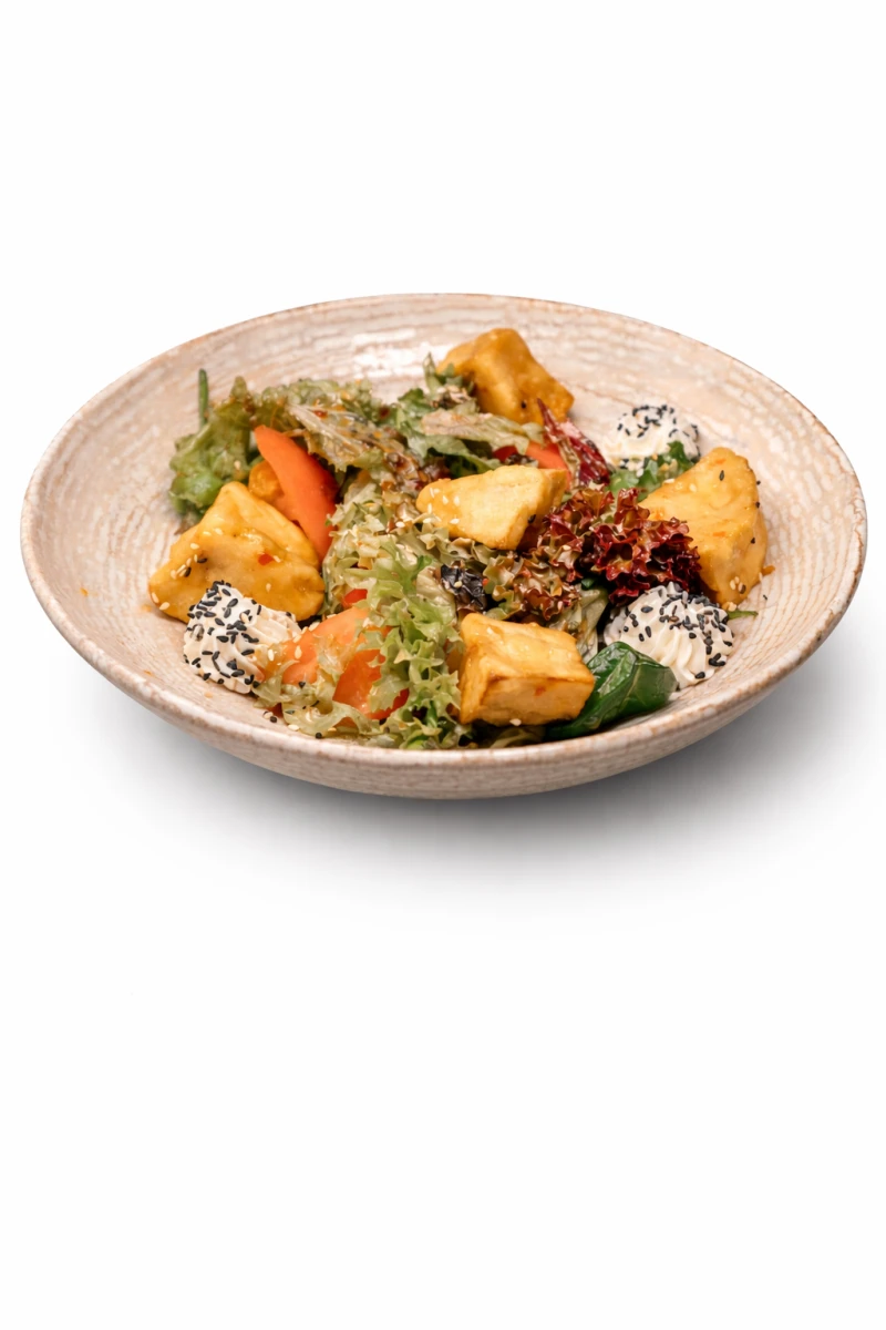 Салат с хрустящими баклажанами