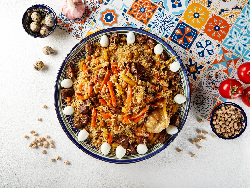 Килограмм Праздничного плова и 11 манты с говядиной