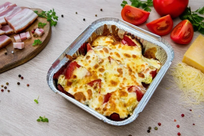Обед картофель с беконом