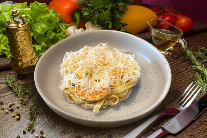 Паста с креветками