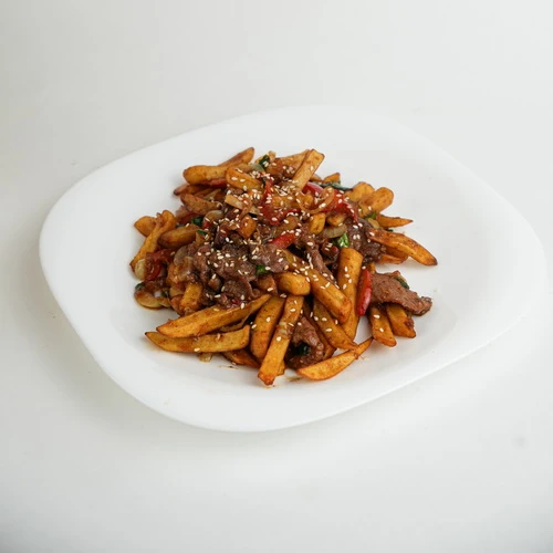 Говядина с картофелем фри