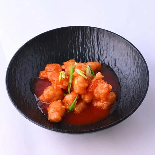 Курица и креветки в кисло-сладком соусе 