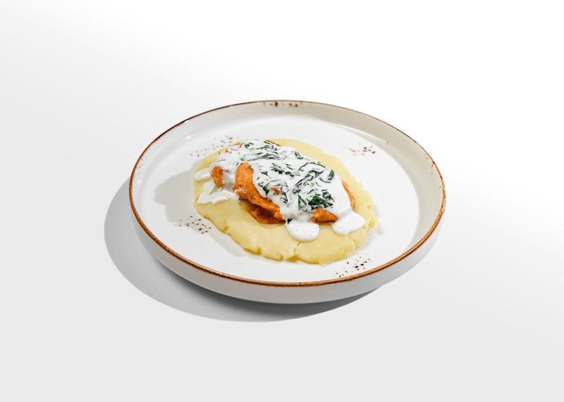 Котлеты из лосося с картофельным пюре