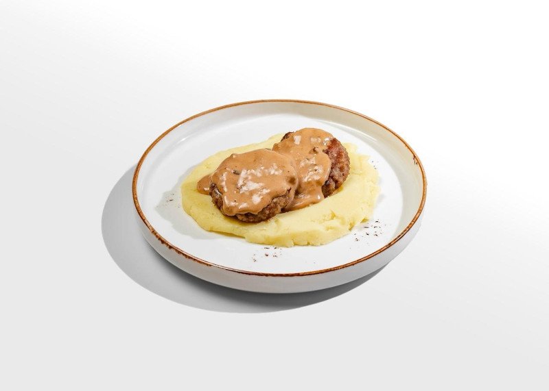 Бифштекс с картофельным пюре