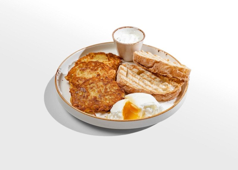 Драники с яйцом пашот