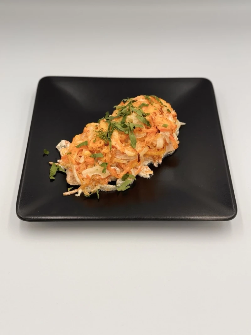 Филе горбуши запеченное с овощами