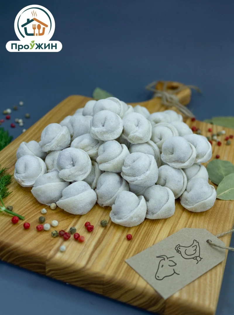 Пельмени с/м "Кавказские" с говядиной и курицей 0,8кг.