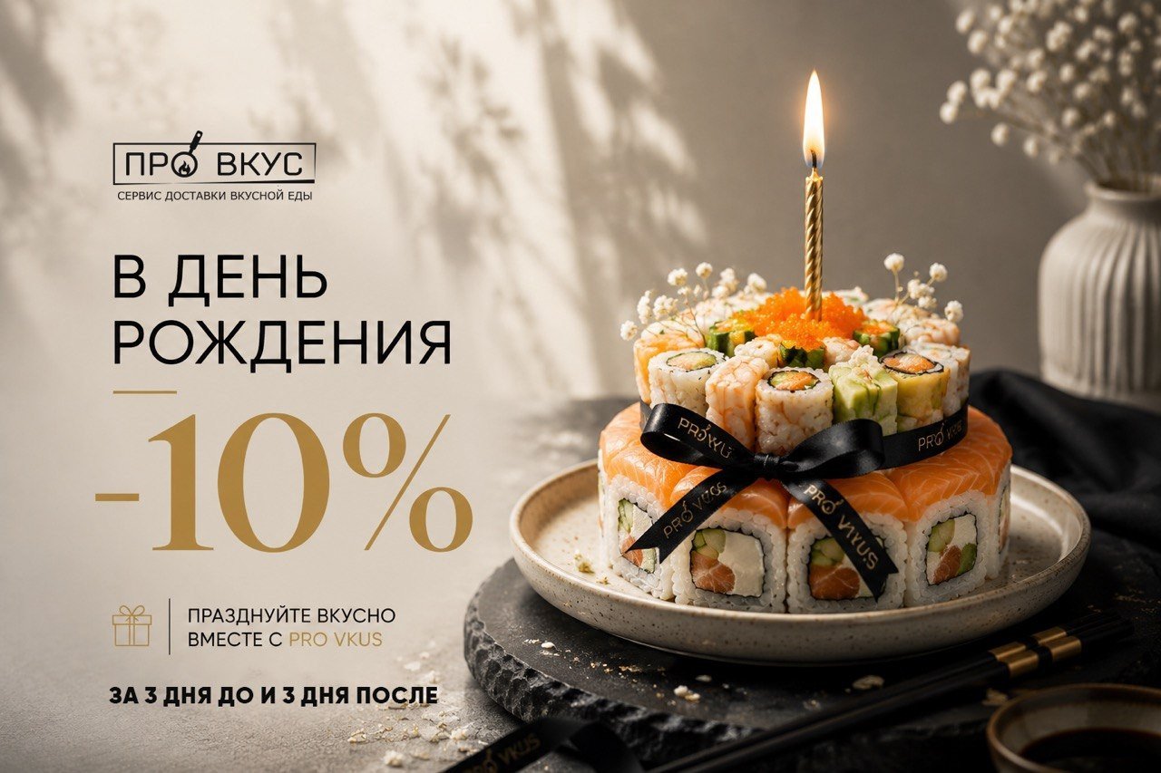Скидка в День Рождение