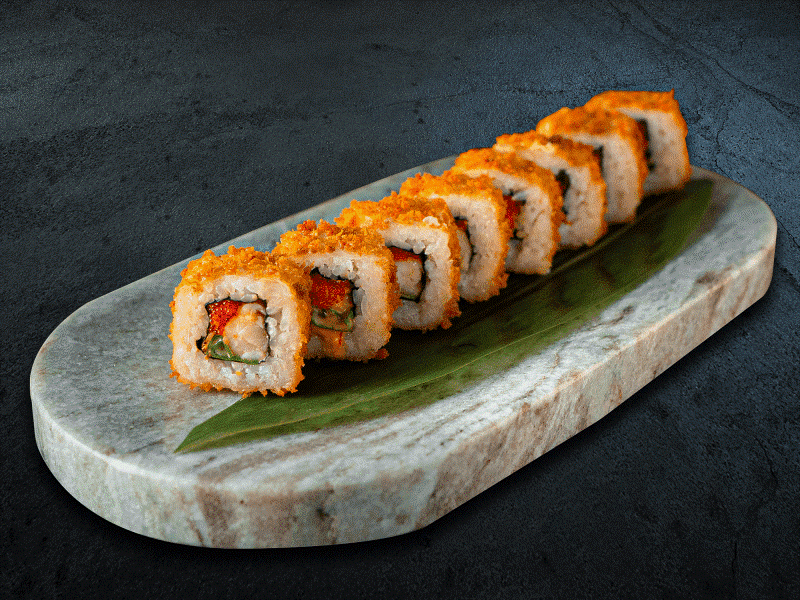 Теплый ролл Майами с креветкой