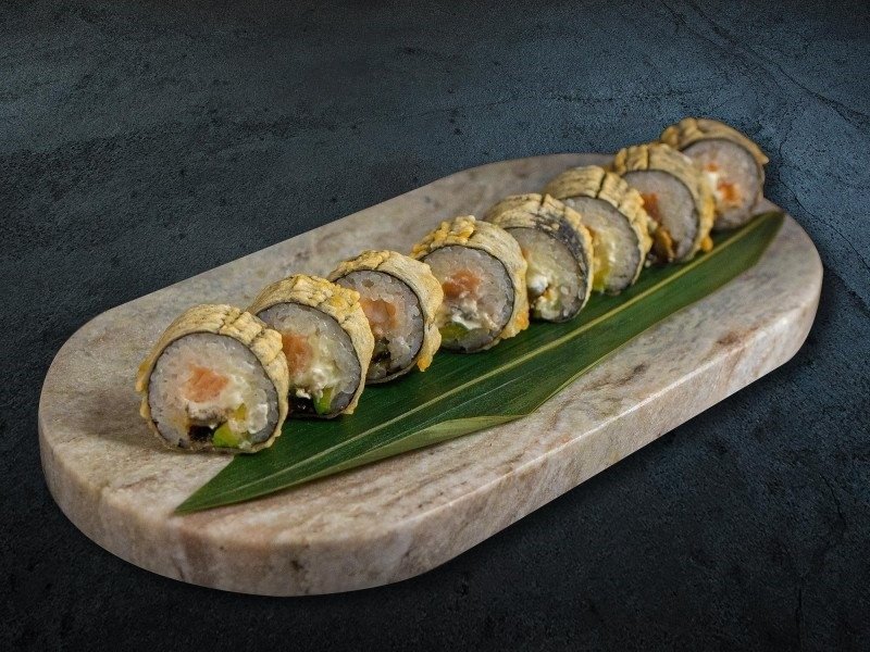 Теплый чеддер с лососем