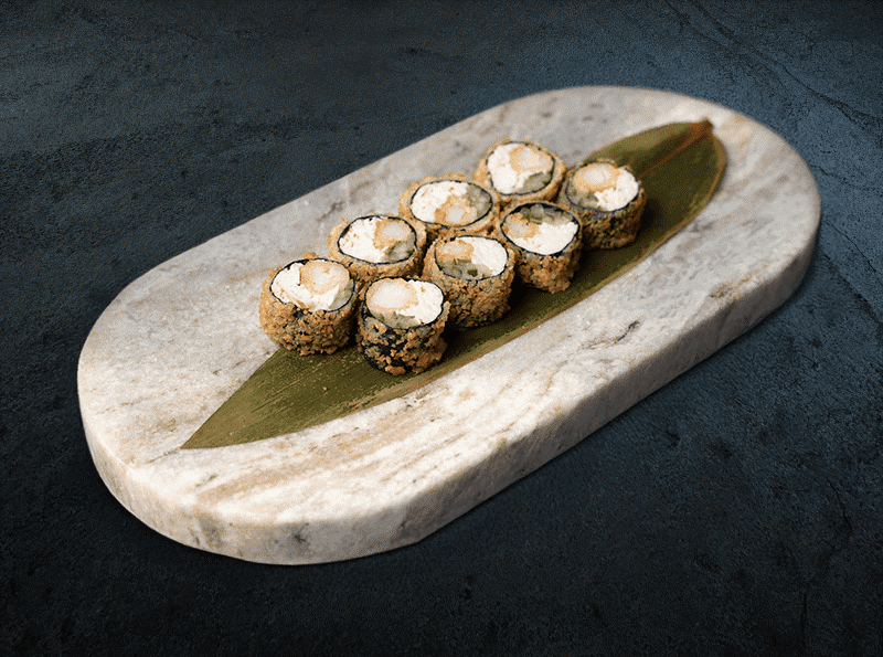 Теплый ролл сурими с креветкой(без риса)