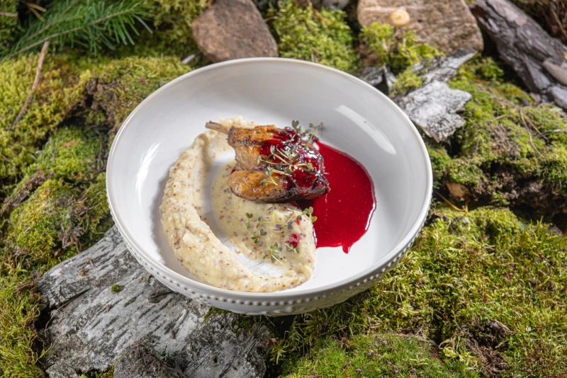 Утиная ножка с яблочным пюре