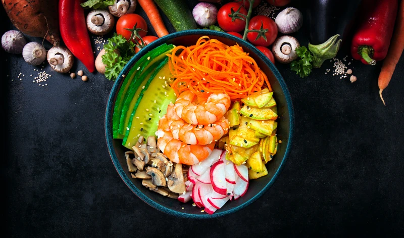 Боул с креветками