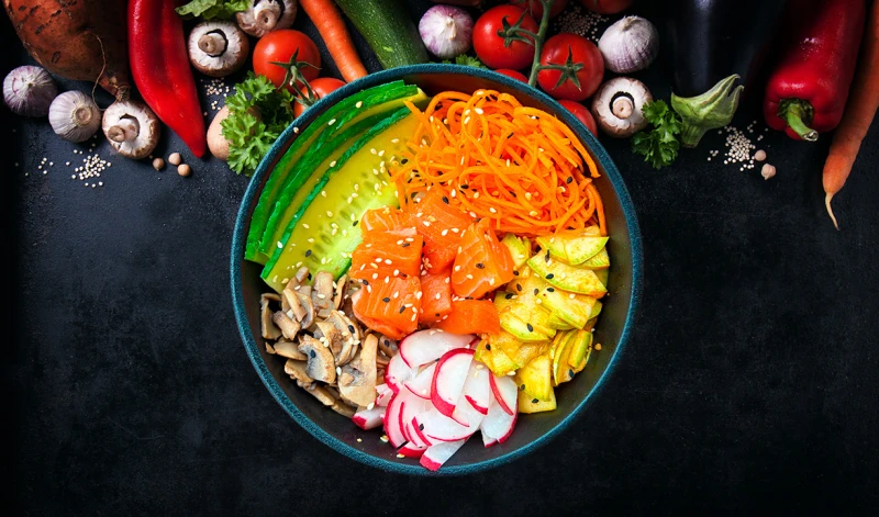 Боул с лососем