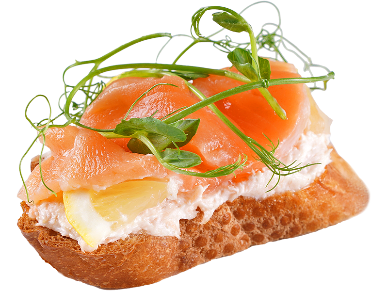 Брускетта с семгой