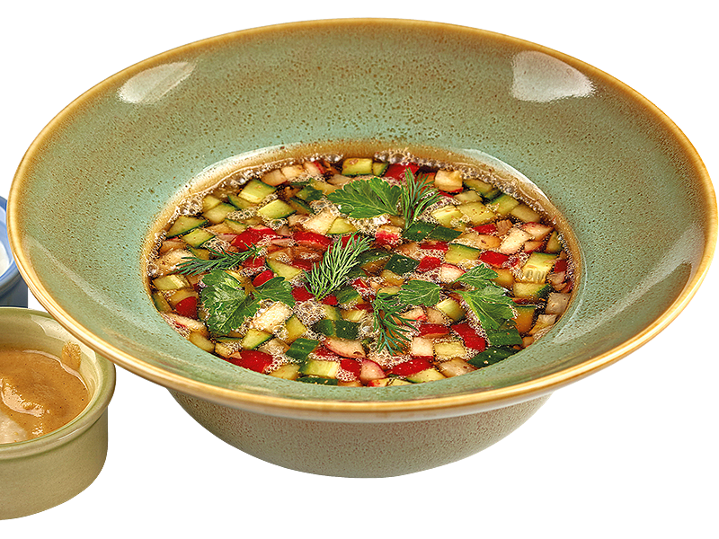 Окрошка мясная с говядиной на квасе