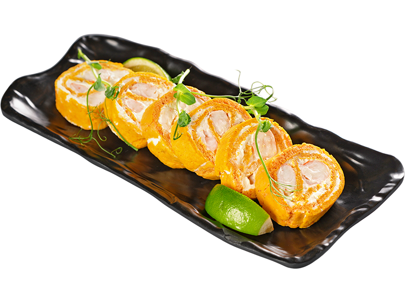 Рулет из моркови с креветкой