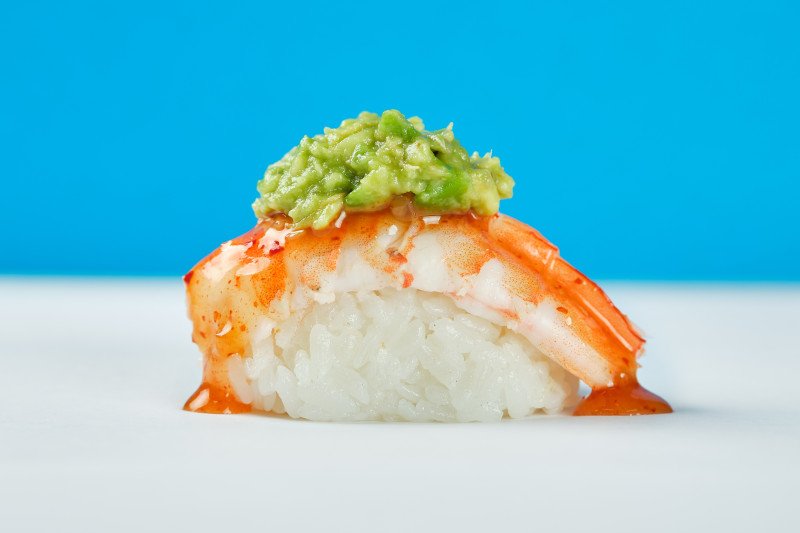 Креветка с гуакамоле и сладким чили