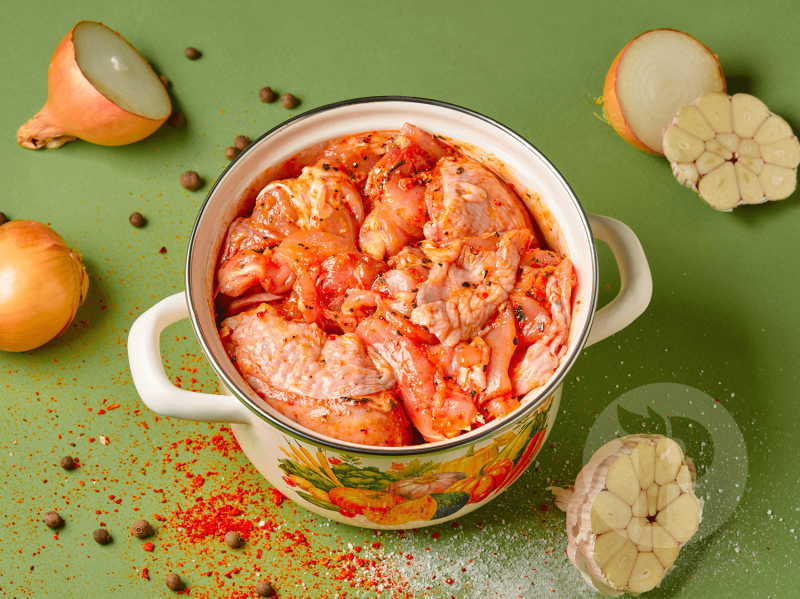 Шашлык из филе бедра маринад, 1 кг