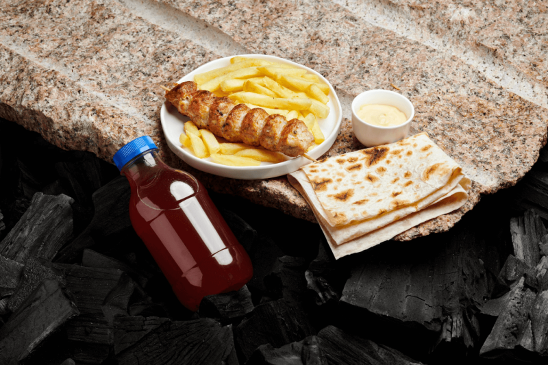 Комбо детский люля из курицы + фри + сырный соус + морс