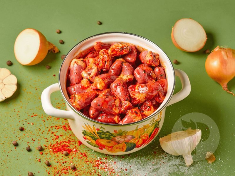 Куриные сердечки маринад