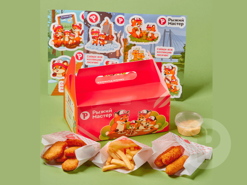 Сундучок (наггетсы 5 + сырн палочки 3 + фри + соус)