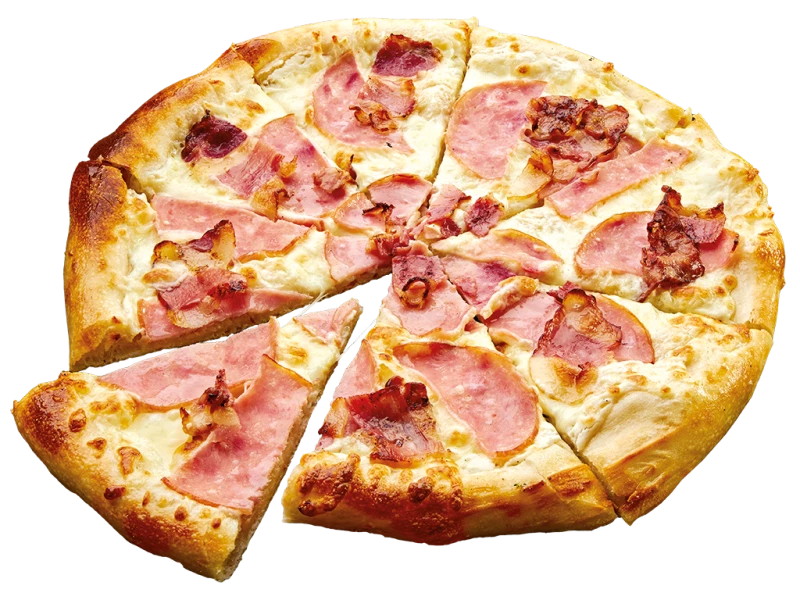 Пицца с ветчиной и беконом