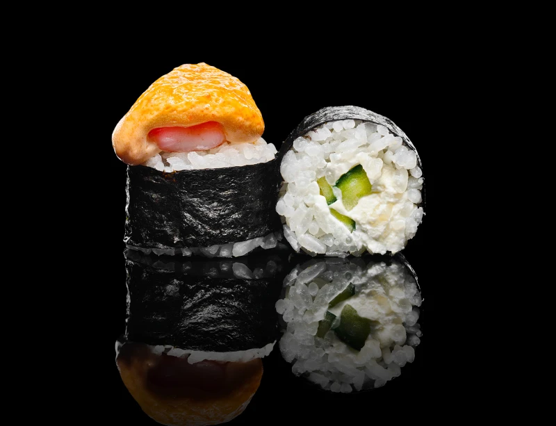 ролл запеченный с креветкой