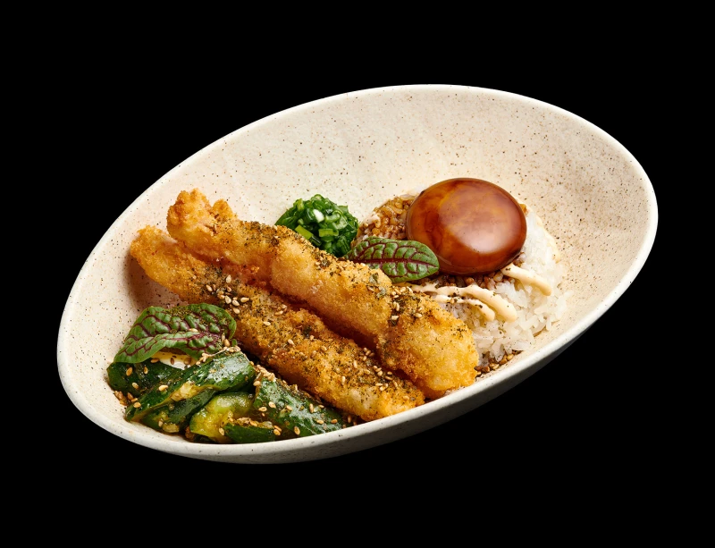 Донбури с креветками