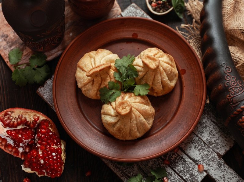 Хинкали с сыром жареные, порция 3 шт.