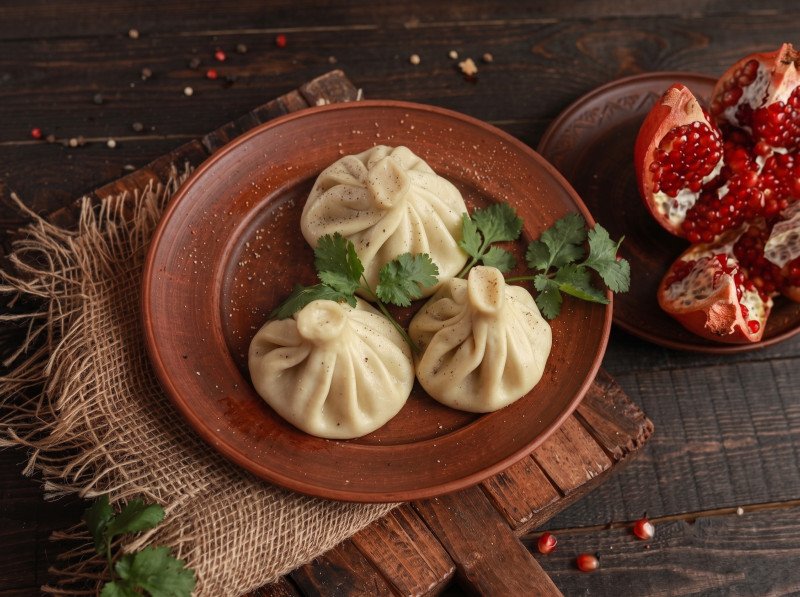 Хинкали со свининой и телятиной, порция 3 шт.