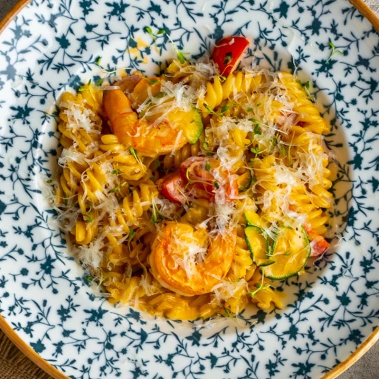 Фузилли с креветками