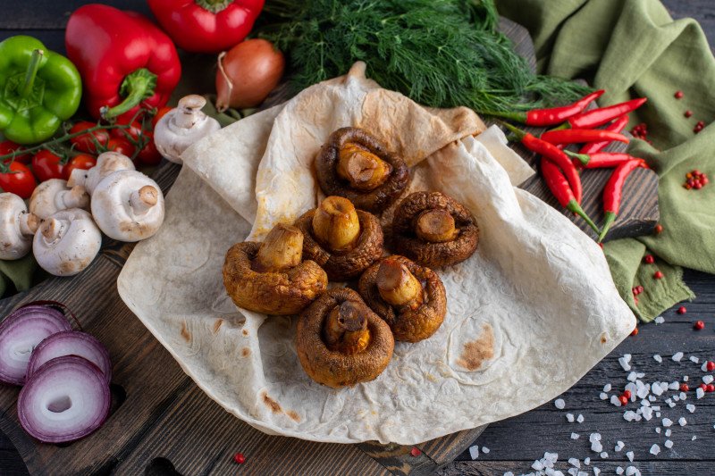 Шампиньоны на углях 200 гр