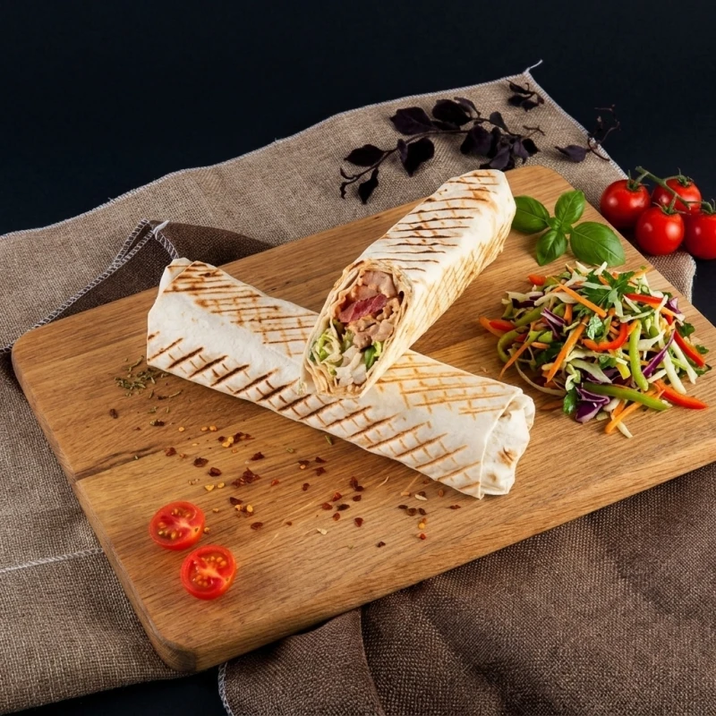 Шаурма с курицей и витаминным салатом
