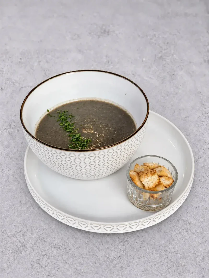 Грибной суп-пюре с гренками