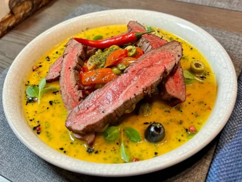 Фланк Стейк с сицилийским гарниром