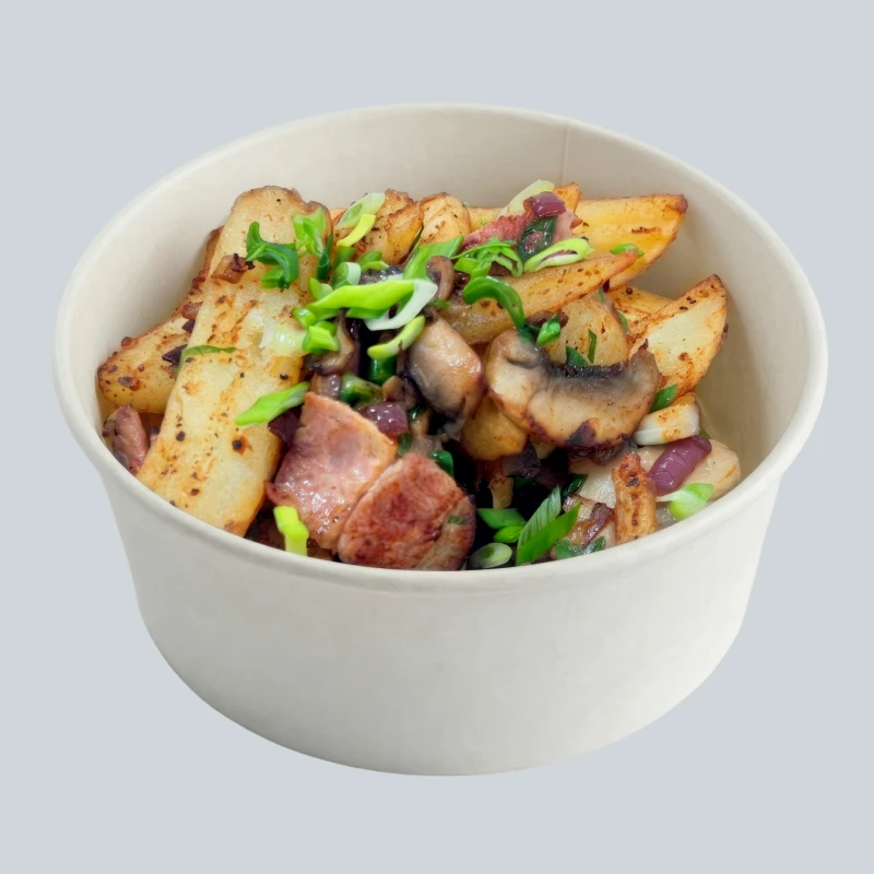 Картошка с беконом и грибами